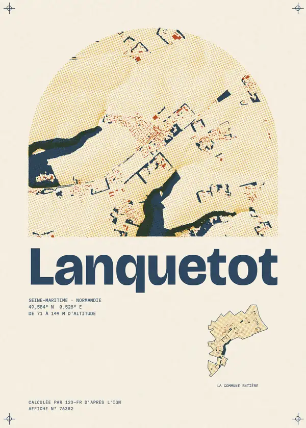 Affiche de Lanquetot, calculée par 123-fr d'après l'IGN
