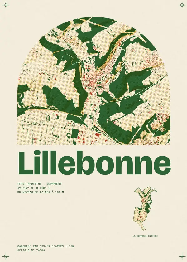 Affiche de Lillebonne, calculée par 123-fr d'après l'IGN