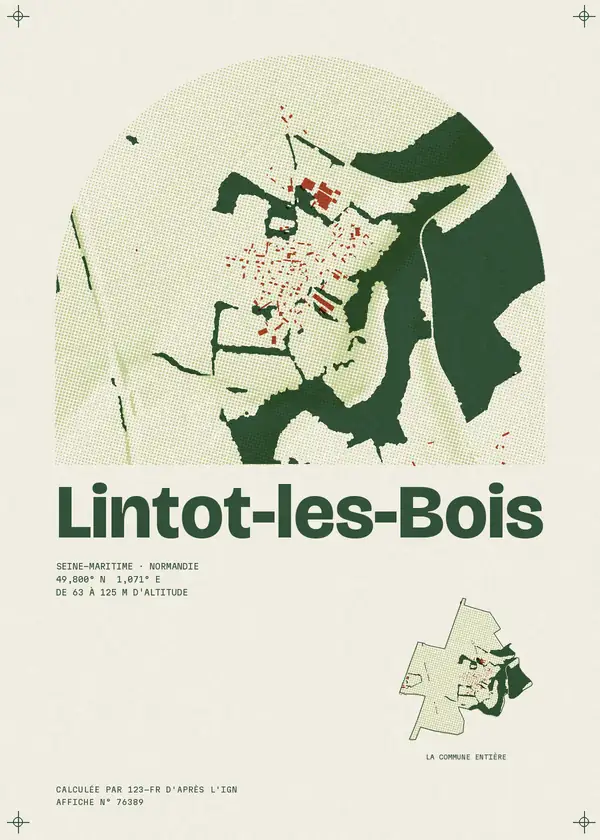 Affiche de Lintot-les-Bois, calculée par 123-fr d'après l'IGN