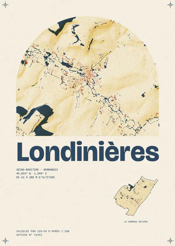 Affiche de Londinières, calculée par 123-fr d'après l'IGN