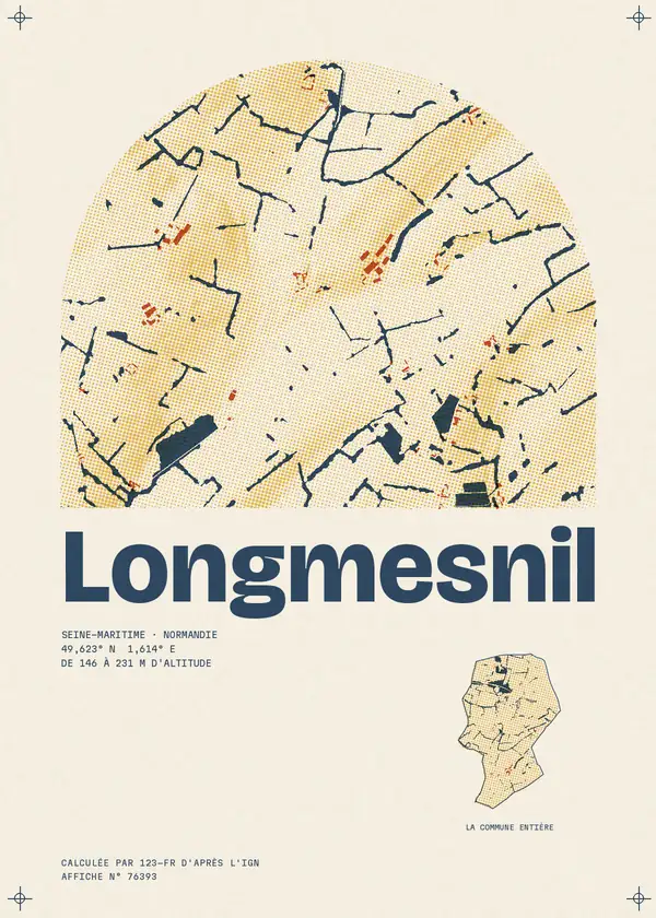 Affiche de Longmesnil, calculée par 123-fr d'après l'IGN