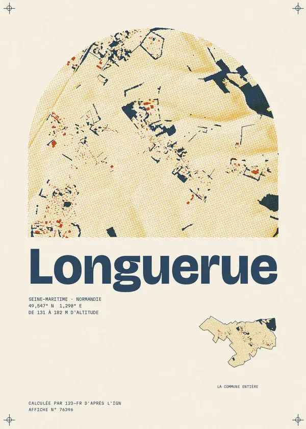 Affiche de Longuerue, calculée par 123-fr d'après l'IGN
