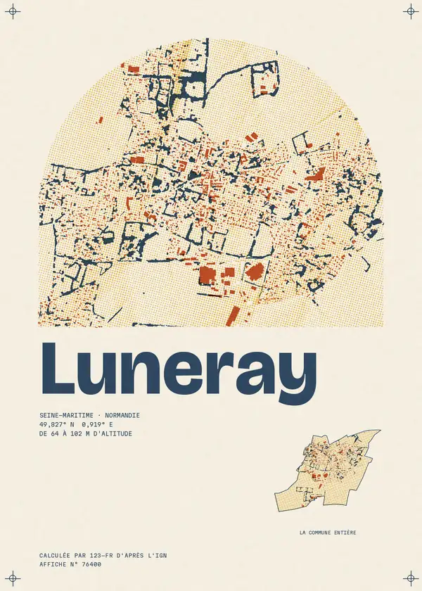 Affiche de Luneray, calculée par 123-fr d'après l'IGN