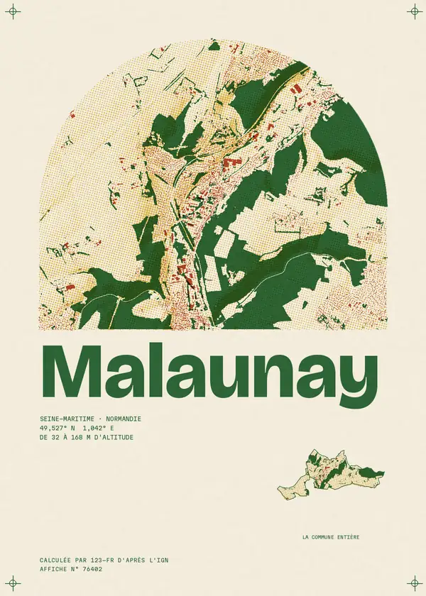 Affiche de Malaunay, calculée par 123-fr d'après l'IGN