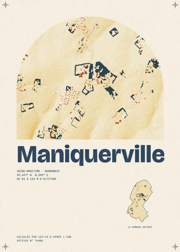 Affiche de Maniquerville, calculée par 123-fr d'après l'IGN