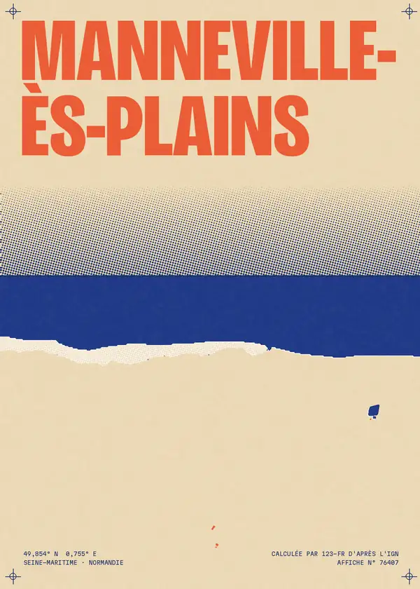 Affiche de Manneville-ès-Plains, calculée par 123-fr d'après l'IGN