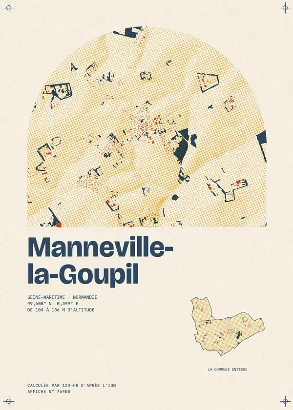 Affiche de Manneville-la-Goupil, calculée par 123-fr d'après l'IGN