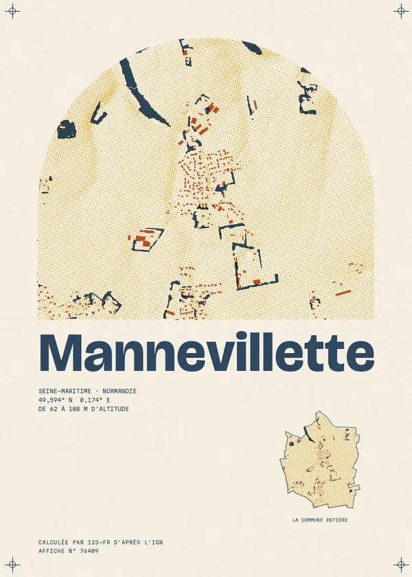 Affiche de Mannevillette, calculée par 123-fr d'après l'IGN