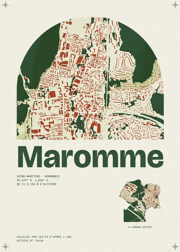 Affiche de Maromme, calculée par 123-fr d'après l'IGN