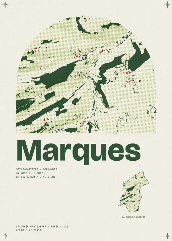 Affiche de Marques, calculée par 123-fr d'après l'IGN