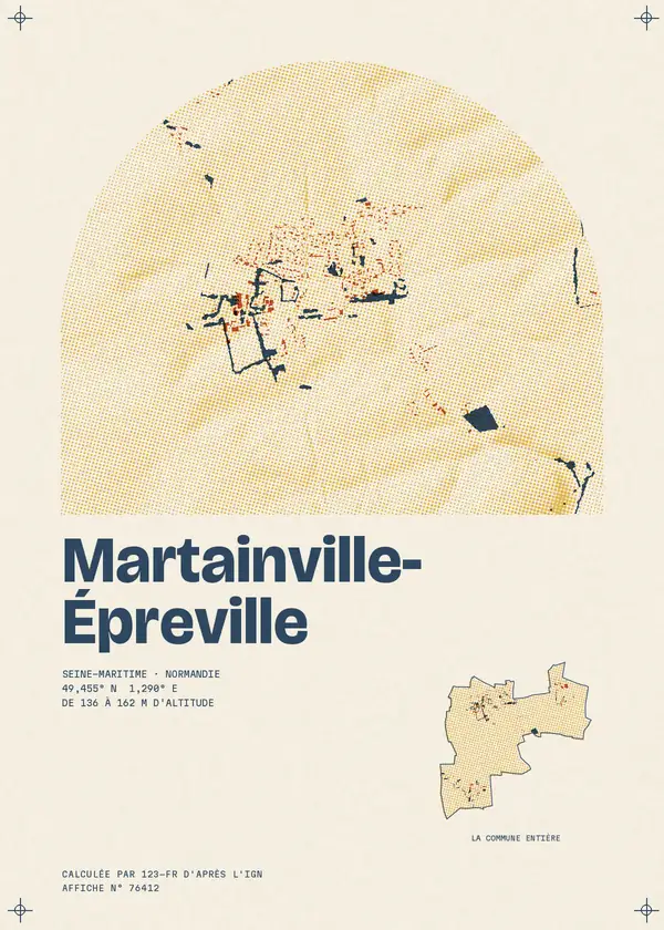 Affiche de Martainville-Épreville, calculée par 123-fr d'après l'IGN