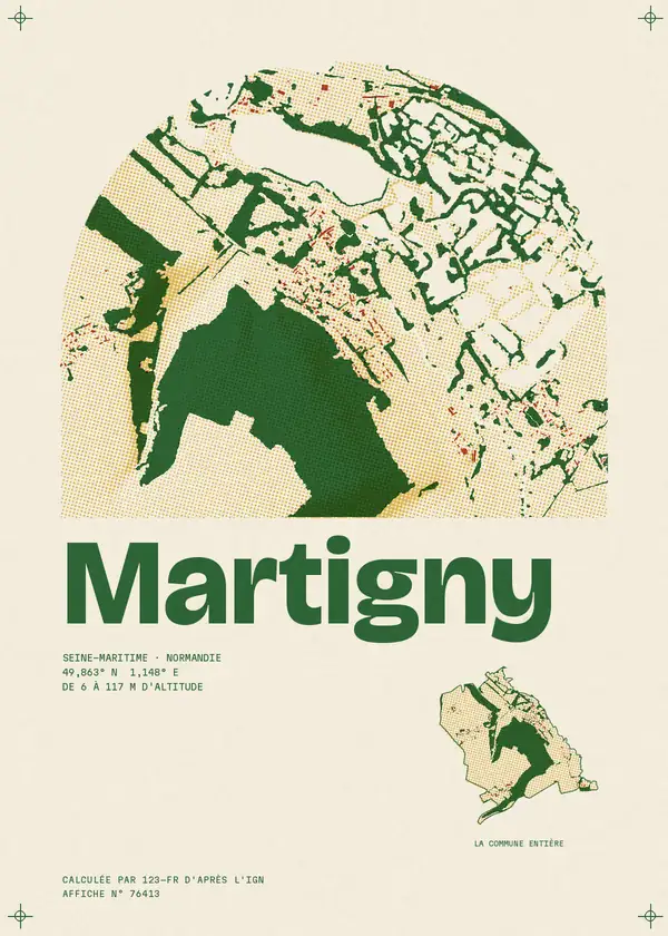 Affiche de Martigny, calculée par 123-fr d'après l'IGN