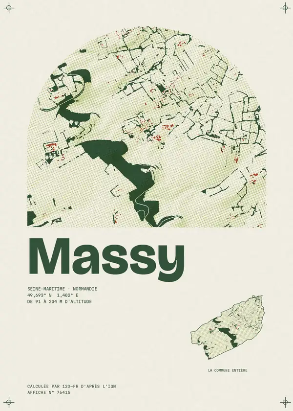 Affiche de Massy, calculée par 123-fr d'après l'IGN