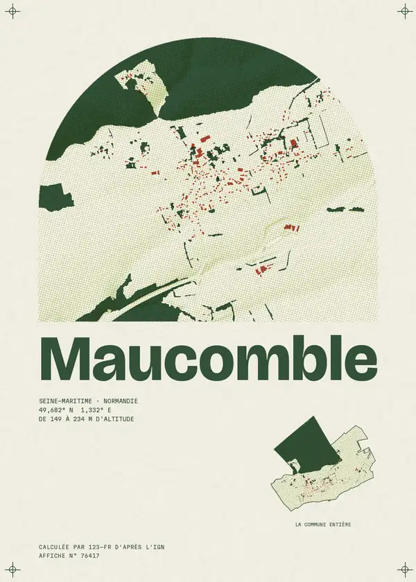 Affiche de Maucomble, calculée par 123-fr d'après l'IGN