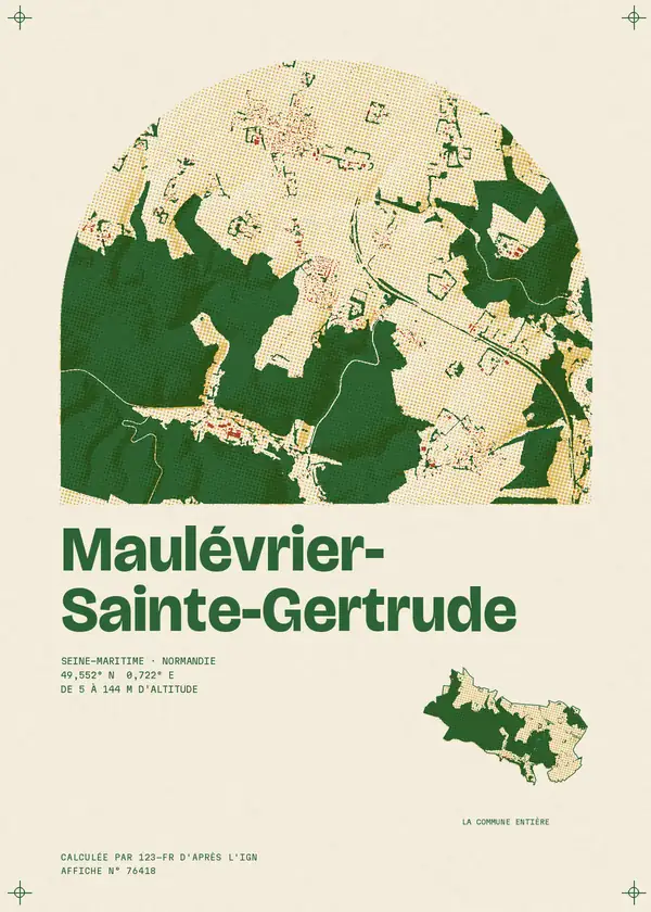 Affiche de Maulévrier-Sainte-Gertrude, calculée par 123-fr d'après l'IGN