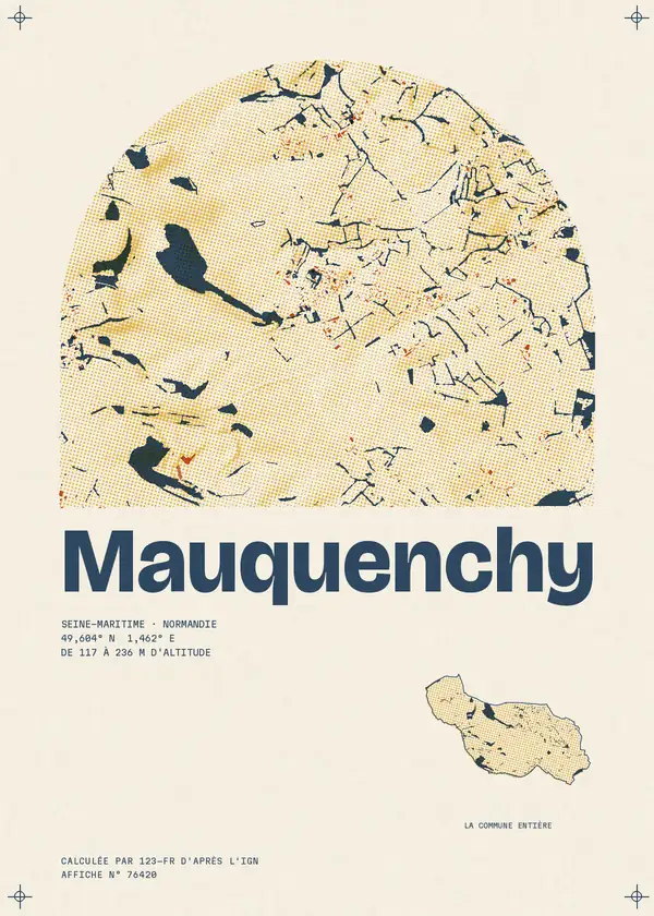 Affiche de Mauquenchy, calculée par 123-fr d'après l'IGN