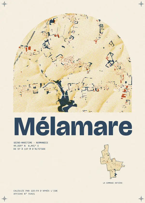 Affiche de Mélamare, calculée par 123-fr d'après l'IGN