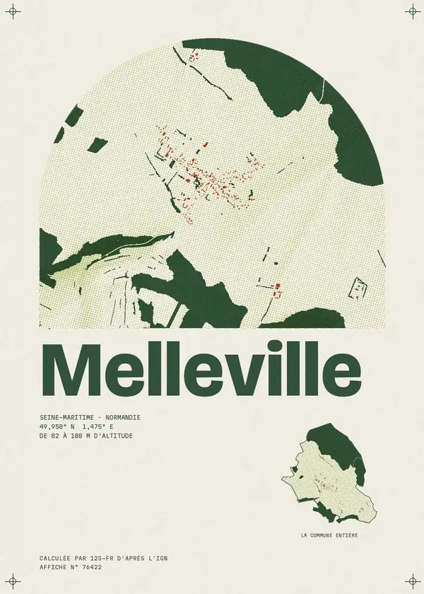 Affiche de Melleville, calculée par 123-fr d'après l'IGN