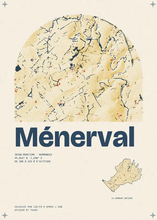 Affiche de Ménerval, calculée par 123-fr d'après l'IGN