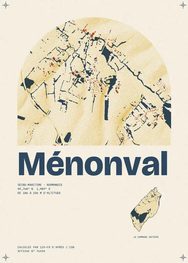 Affiche de Ménonval, calculée par 123-fr d'après l'IGN
