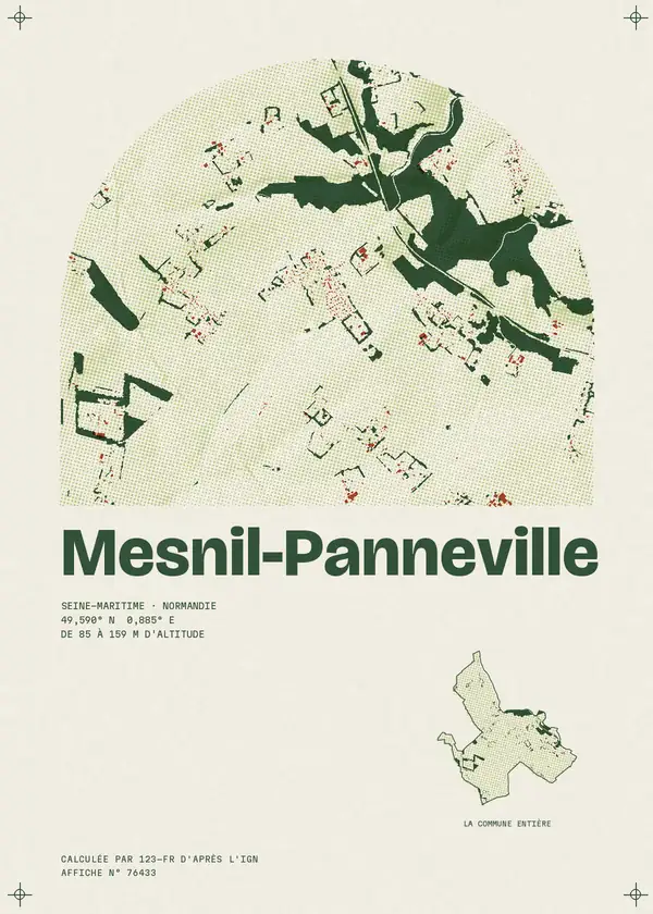 Affiche de Mesnil-Panneville, calculée par 123-fr d'après l'IGN