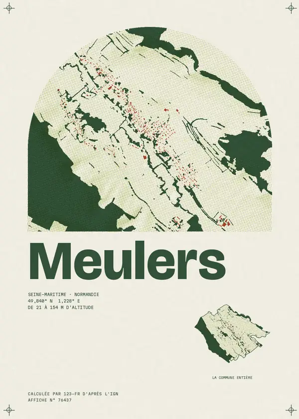 Affiche de Meulers, calculée par 123-fr d'après l'IGN
