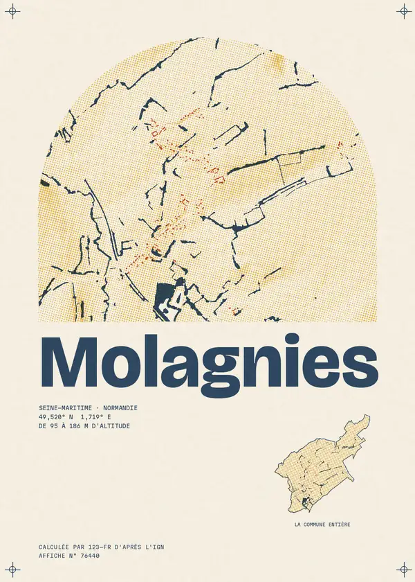 Affiche de Molagnies, calculée par 123-fr d'après l'IGN