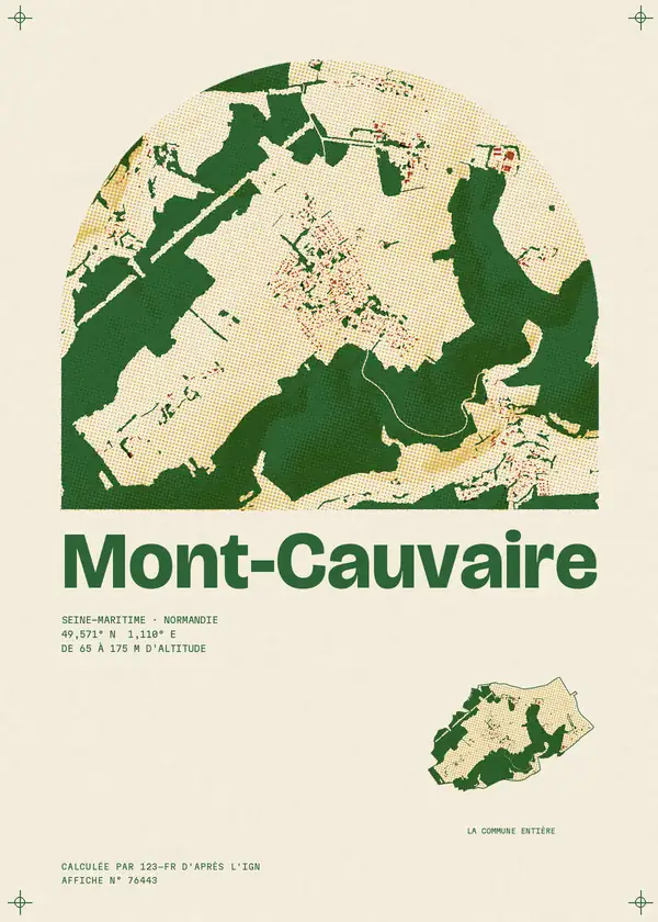 Affiche de Mont-Cauvaire, calculée par 123-fr d'après l'IGN