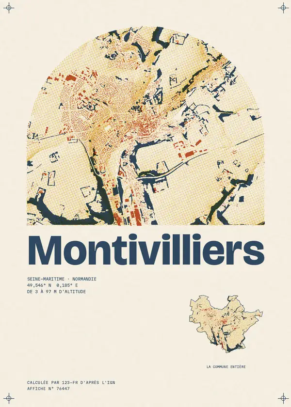 Affiche de Montivilliers, calculée par 123-fr d'après l'IGN