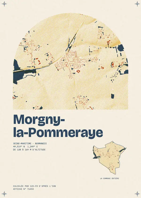 Affiche de Morgny-la-Pommeraye, calculée par 123-fr d'après l'IGN