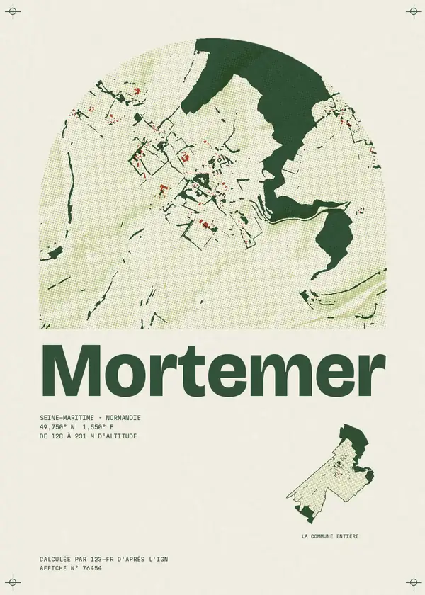 Affiche de Mortemer, calculée par 123-fr d'après l'IGN