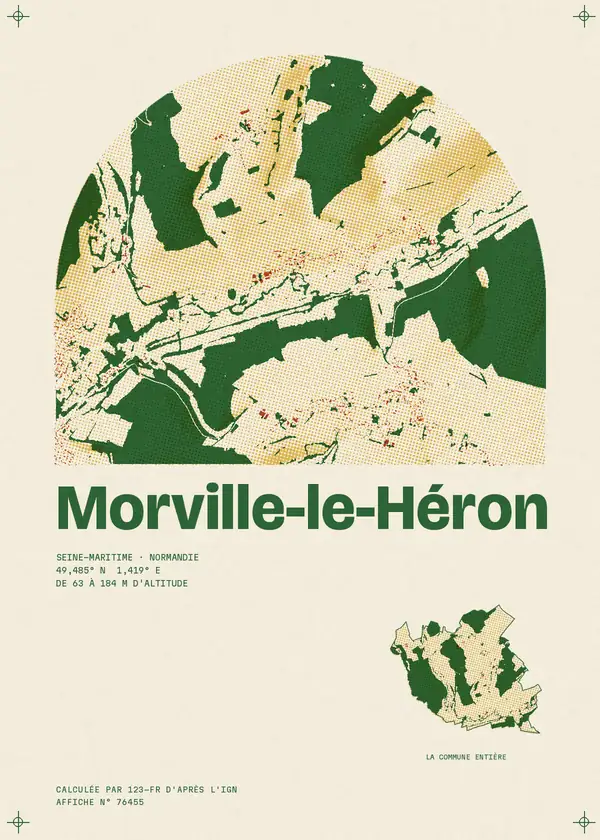 Affiche de Morville-le-Héron, calculée par 123-fr d'après l'IGN