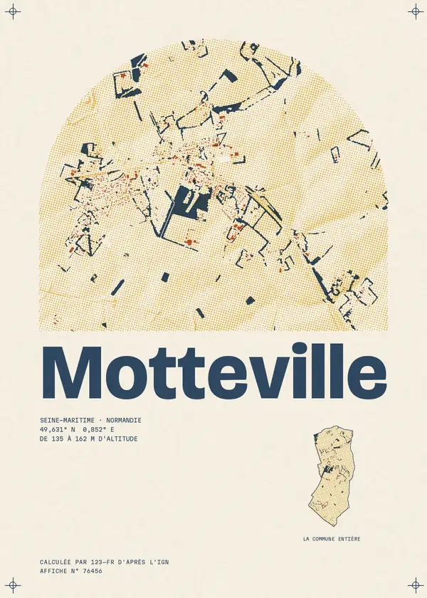 Affiche de Motteville, calculée par 123-fr d'après l'IGN