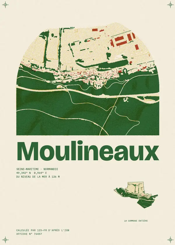 Affiche de Moulineaux, calculée par 123-fr d'après l'IGN