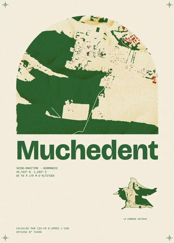Affiche de Muchedent, calculée par 123-fr d'après l'IGN