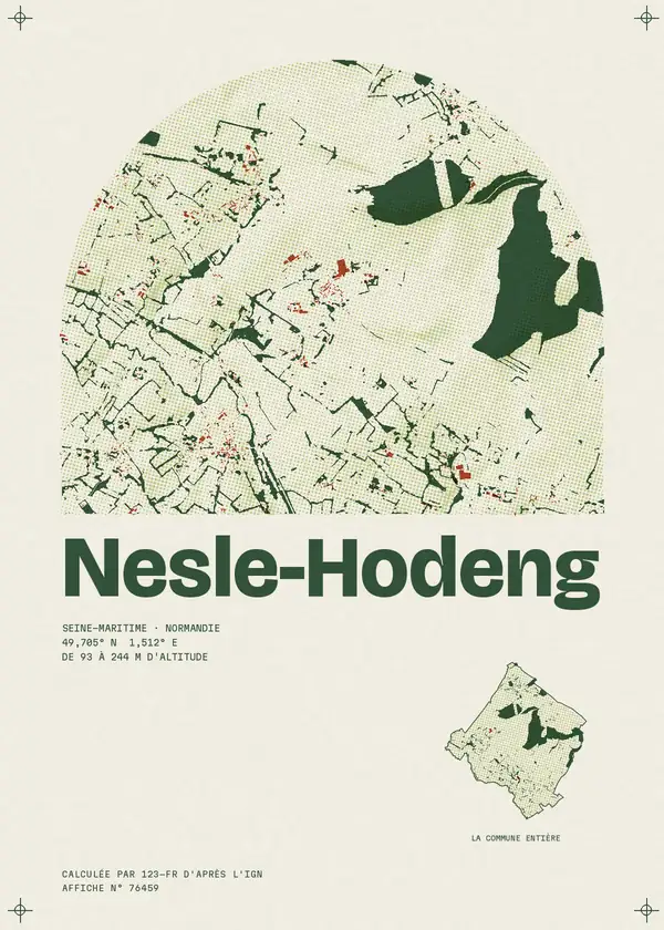 Affiche de Nesle-Hodeng, calculée par 123-fr d'après l'IGN
