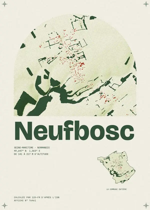Affiche de Neufbosc, calculée par 123-fr d'après l'IGN