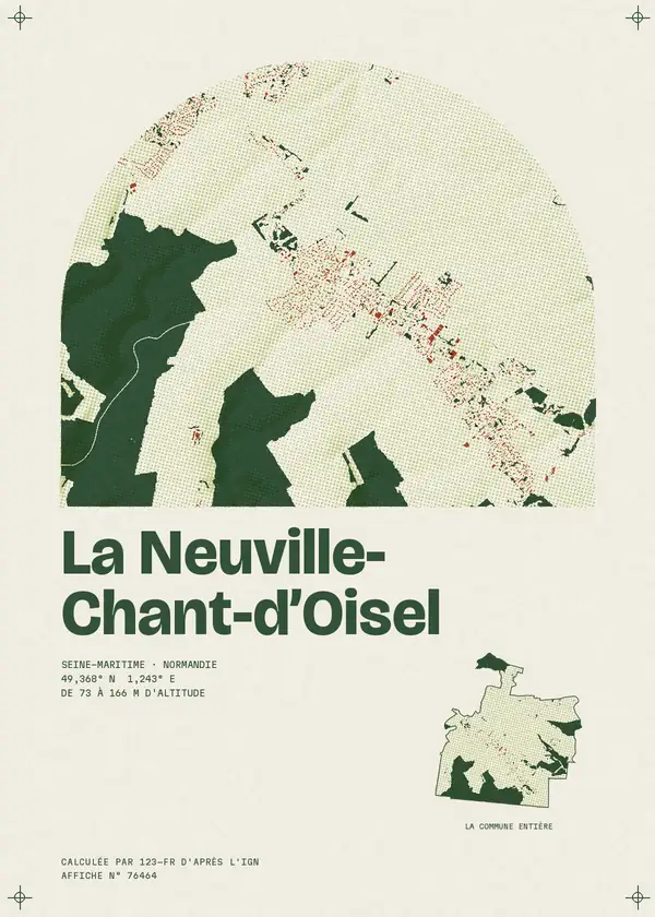 Affiche de La Neuville-Chant-d'Oisel, calculée par 123-fr d'après l'IGN