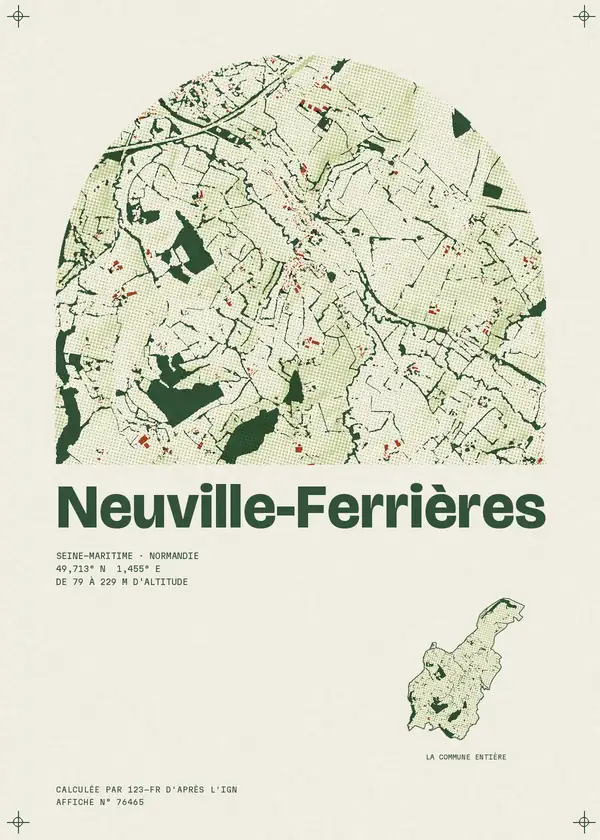 Affiche de Neuville-Ferrières, calculée par 123-fr d'après l'IGN