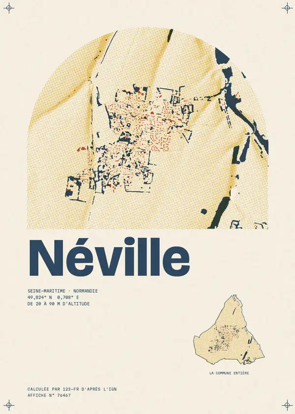 Affiche de Néville, calculée par 123-fr d'après l'IGN