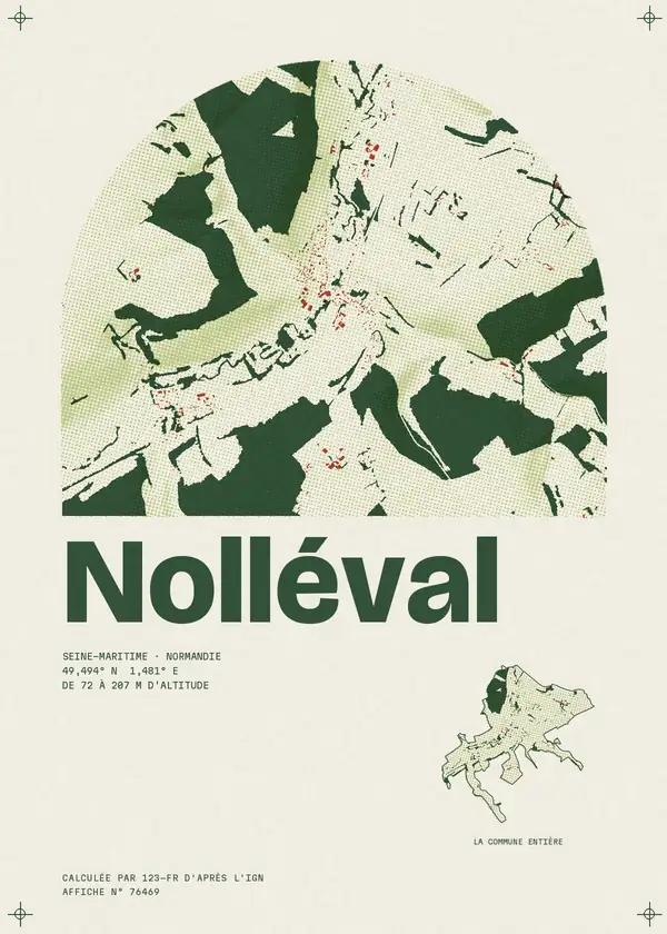 Affiche de Nolléval, calculée par 123-fr d'après l'IGN