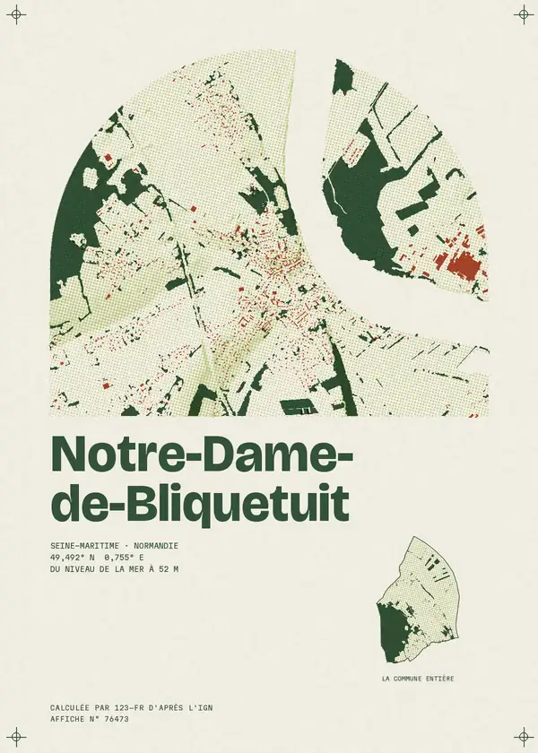 Affiche de Notre-Dame-de-Bliquetuit, calculée par 123-fr d'après l'IGN