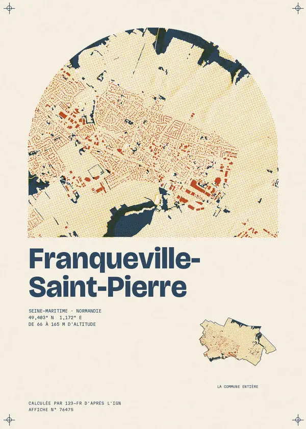 Affiche de Franqueville-Saint-Pierre, calculée par 123-fr d'après l'IGN