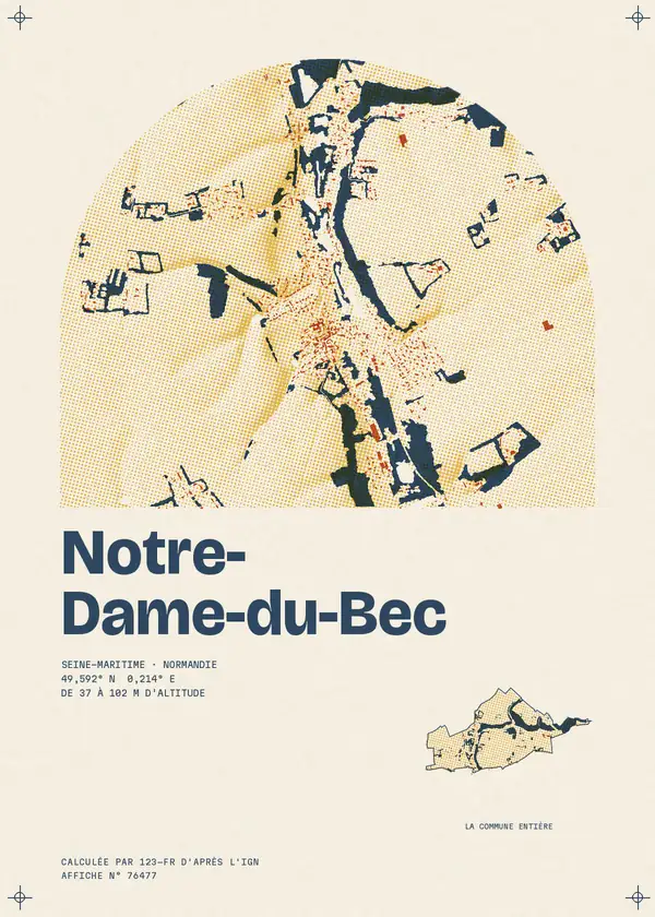 Affiche de Notre-Dame-du-Bec, calculée par 123-fr d'après l'IGN