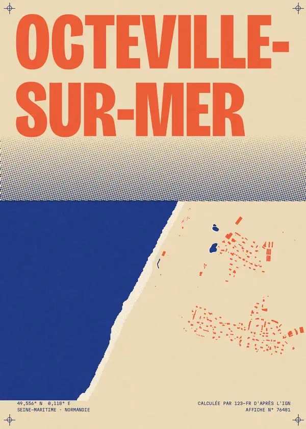 Affiche de Octeville-sur-Mer, calculée par 123-fr d'après l'IGN