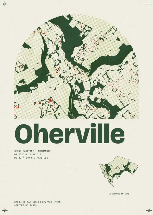 Affiche de Oherville, calculée par 123-fr d'après l'IGN