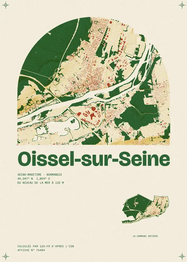 Affiche de Oissel-sur-Seine, calculée par 123-fr d'après l'IGN