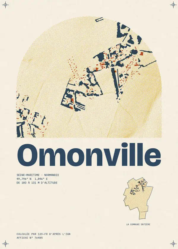 Affiche de Omonville, calculée par 123-fr d'après l'IGN