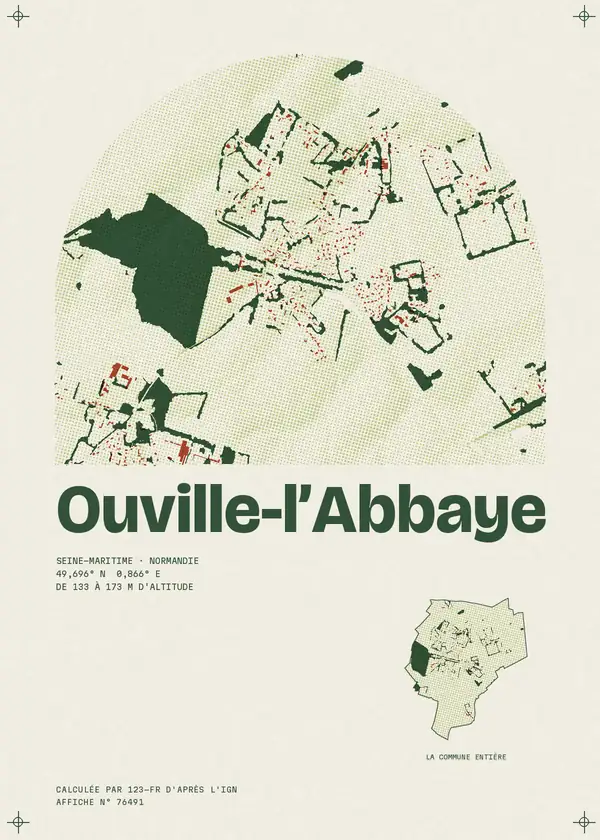Affiche de Ouville-l'Abbaye, calculée par 123-fr d'après l'IGN