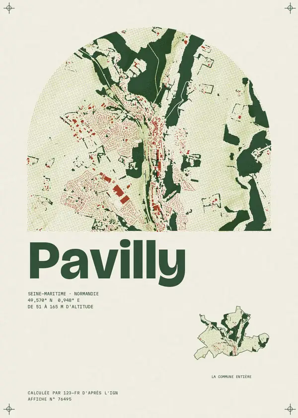 Affiche de Pavilly, calculée par 123-fr d'après l'IGN